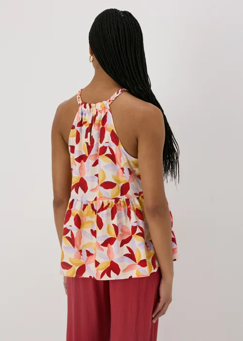Multicolour Leaf Print Plaited Neck Cami Top - 8 Image 2
