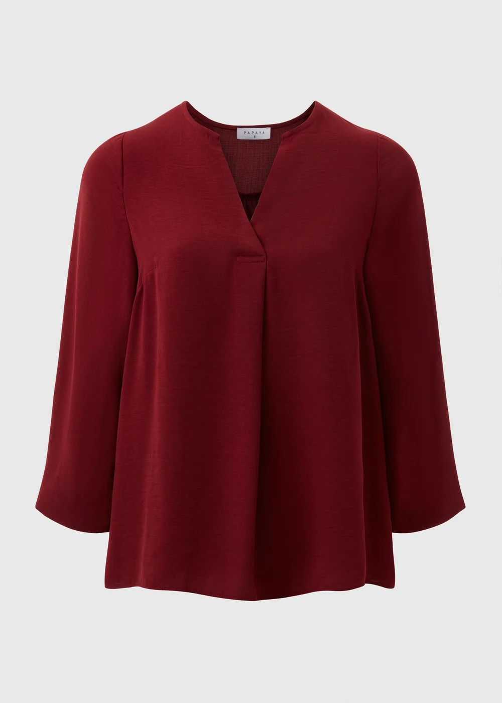 Burgundy Airflow V-Neck Blouse - 8 Image 4