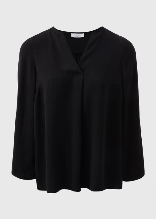 Black V-Neck Blouse - 8 Image 4