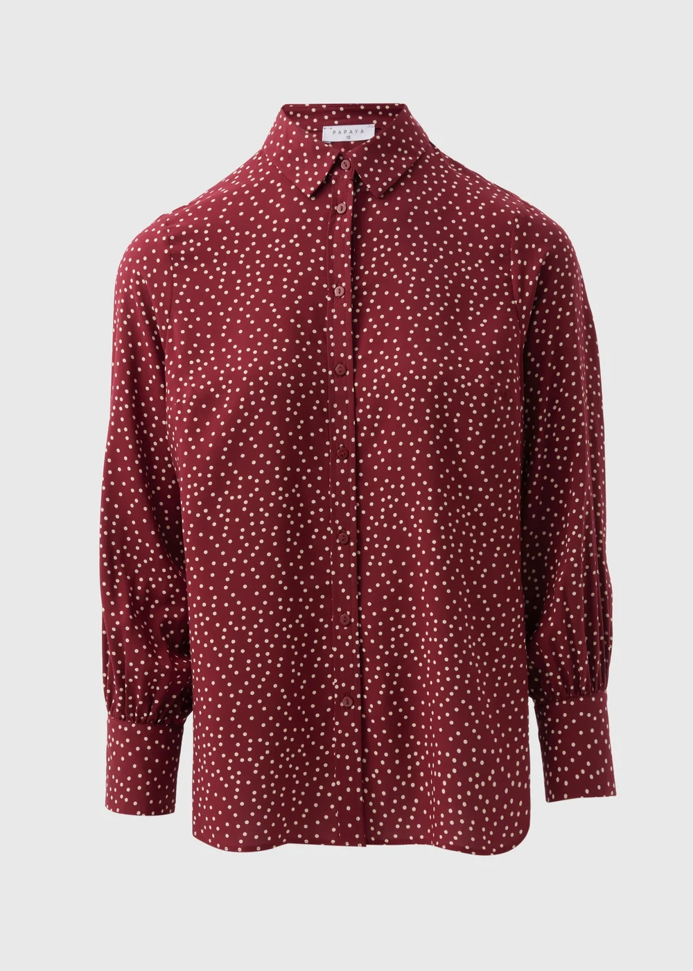Burgundy Spot Print Shirt - 8 Image 4
