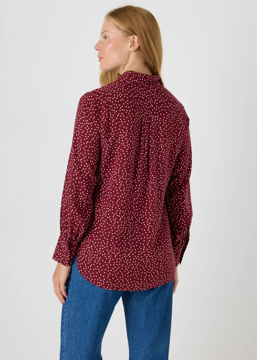 Burgundy Spot Print Shirt - 8 Image 2