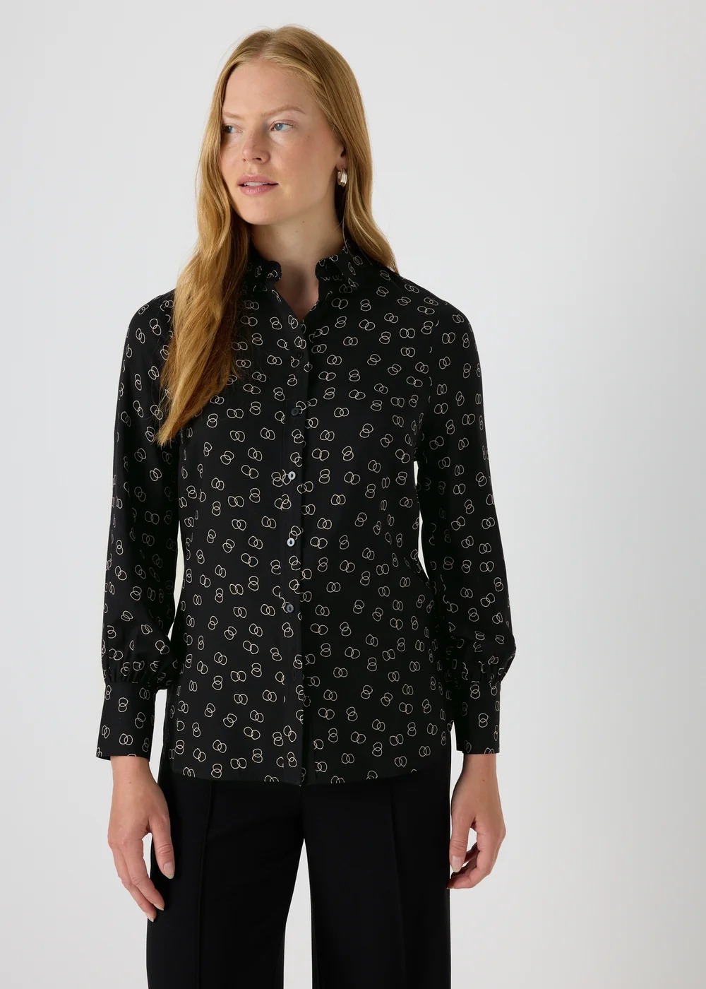 Black Link Print Shirt - 8 Image 1