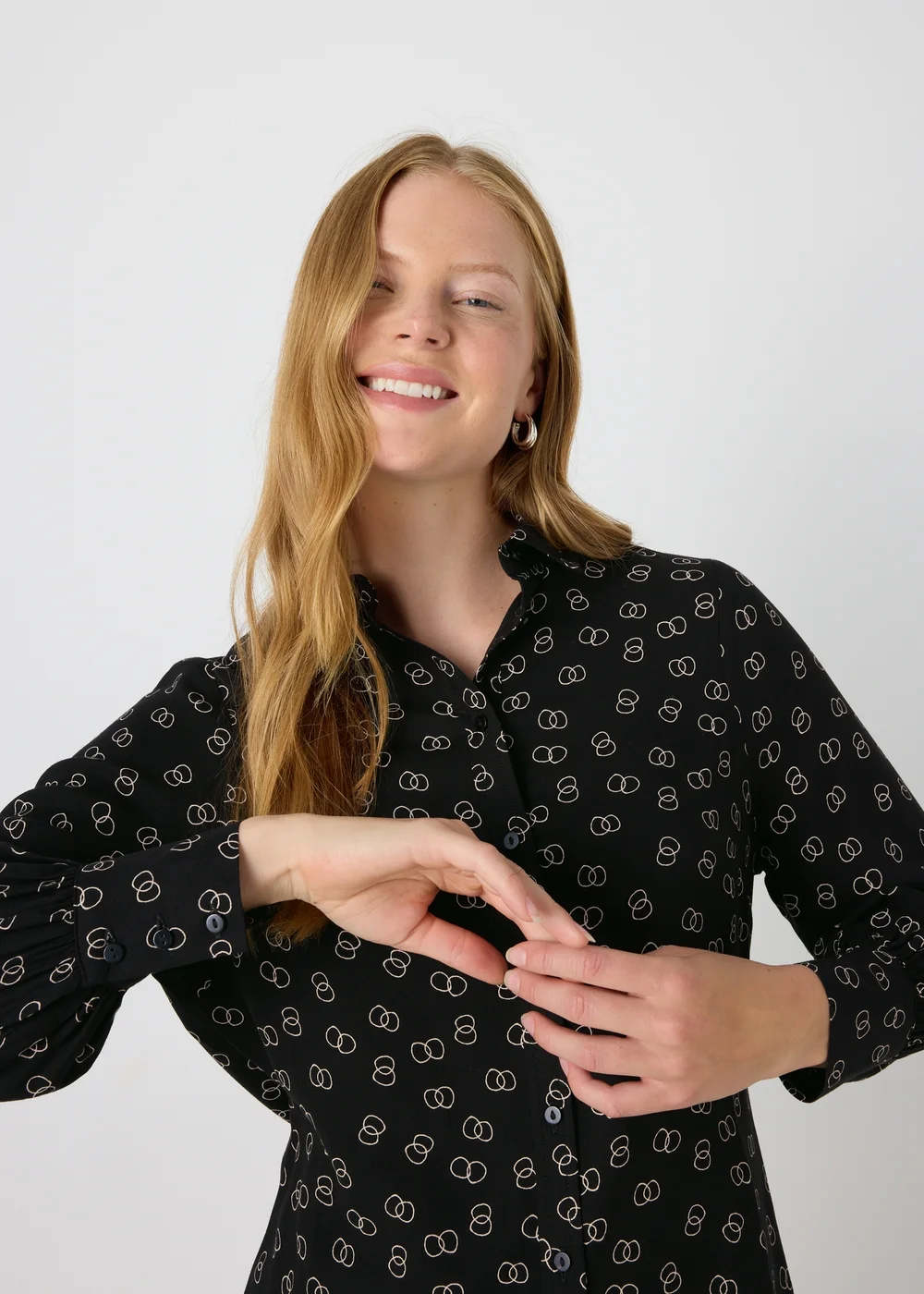 Black Link Print Shirt - 8 Image 3