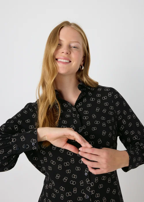 Black Link Print Shirt - 8 Image 3