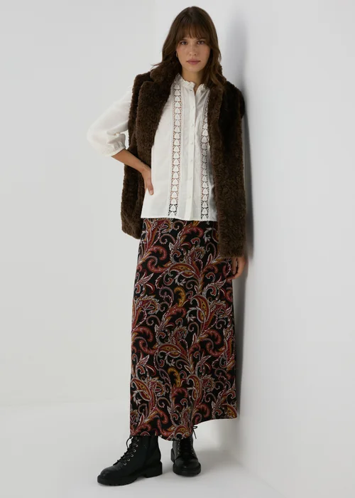 Cream High Neck Lace Blouse - Size 8 Image 4