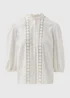 Cream High Neck Lace Blouse - Size 8 Image 5