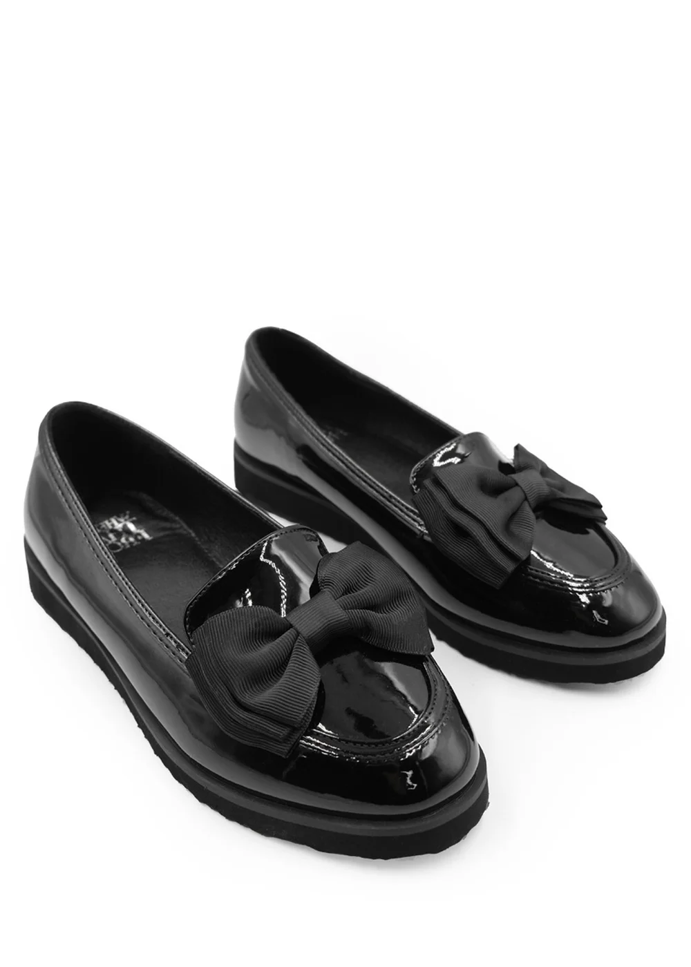Where's That From Black Patent Juliette Kids Slip On Loafers - 2 Image 2