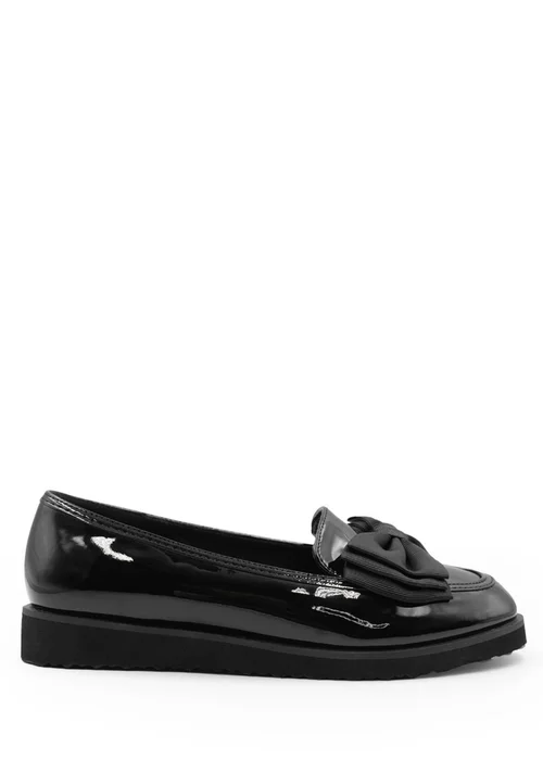 Where's That From Black Patent Juliette Kids Slip On Loafers - 2 Image 1