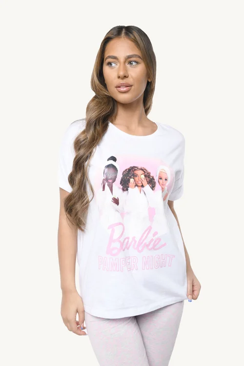 Barbie Ladies Pink Pyjama Set - XS Image 3