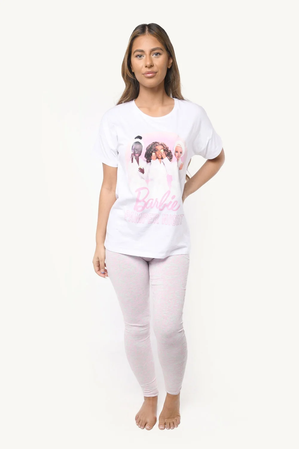 Barbie Ladies Pink Pyjama Set - XS Image 1
