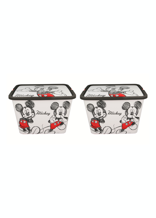 Mickey Mouse 23L Storage Boxes - Set of 2 - One Size Image 1