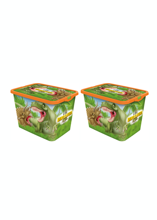 Stor Dinosaur Storage Boxes 23L - Set of 2 - One Size Image 1