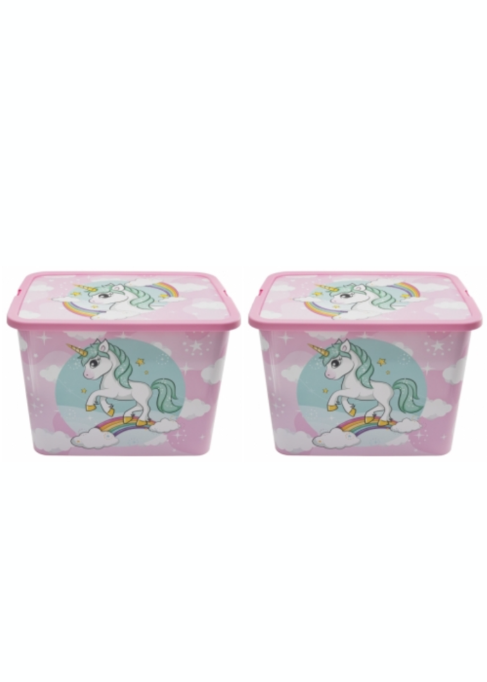 Stor Unicorn Storage Box 23L - Set of 2 - No Size Image 1