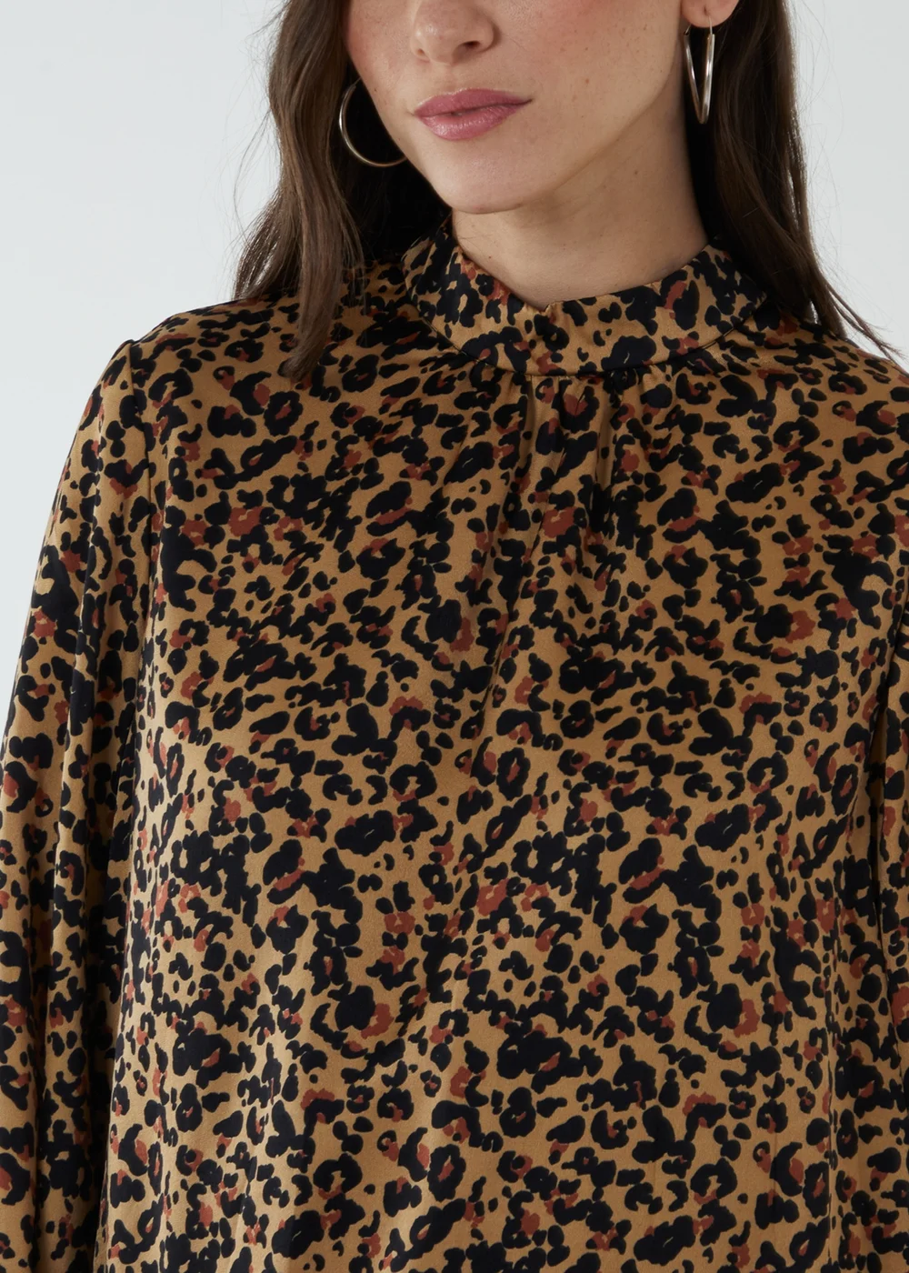 Blue Vanilla Brown Satin Blouson Top - M Image 3