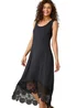 Roman Black Crochet Hem Stretch Midi Dress - 18 Image 1