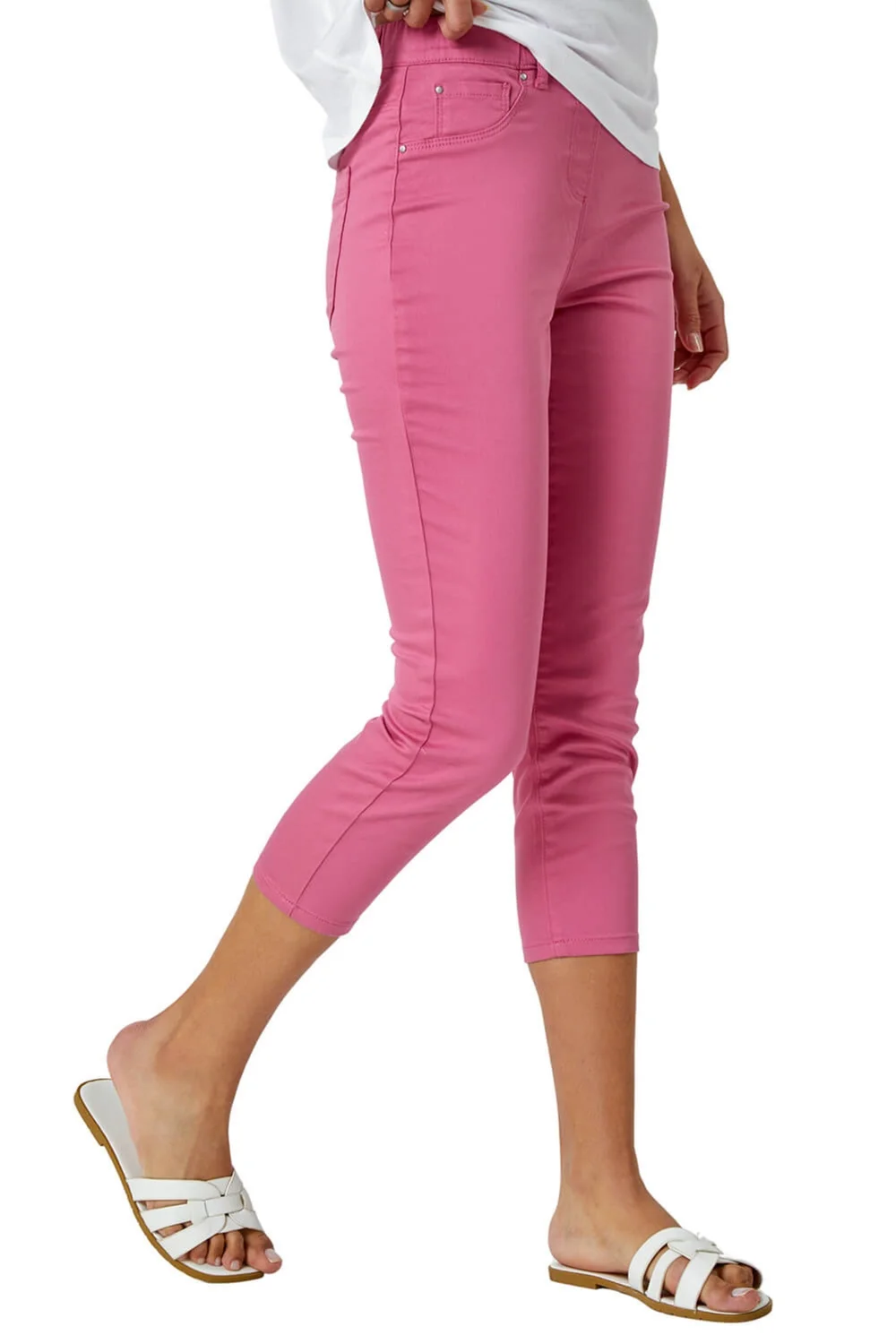 Roman Pink Cropped Stretch Denim Jegging - 6 Image 1