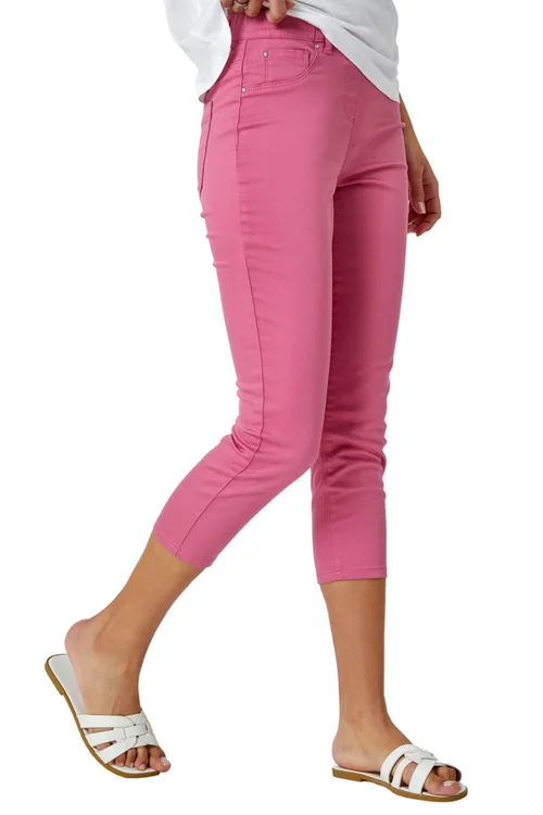 Roman Pink Cropped Stretch Denim Jegging - 6 Image 1