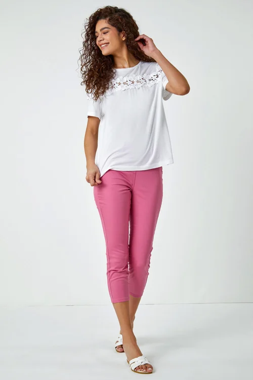 Roman Pink Cropped Stretch Denim Jegging - 6 Image 3