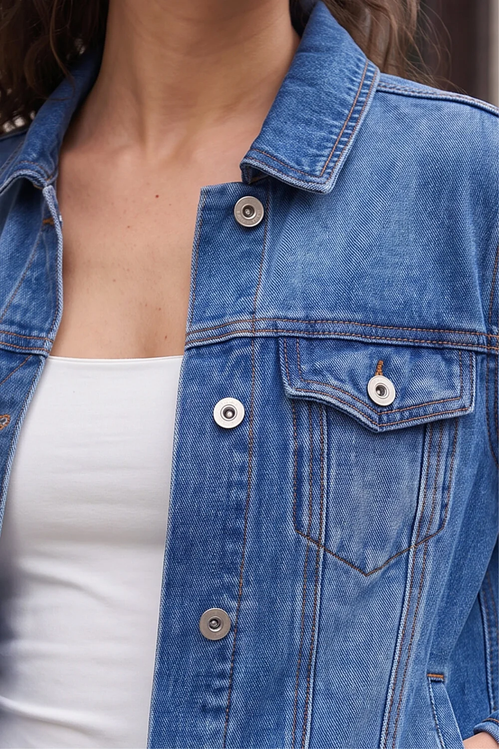 Roman Blue Classic Cotton Denim Jacket - 14 Image 4