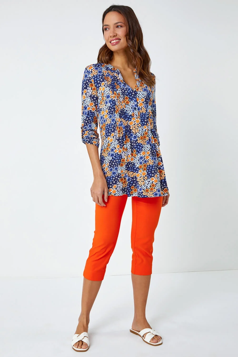 Roman Burnt Orange Cropped Stretch Trouser Capri Summer Leggings 3/4 Pedal Pushers - 20 Image 4