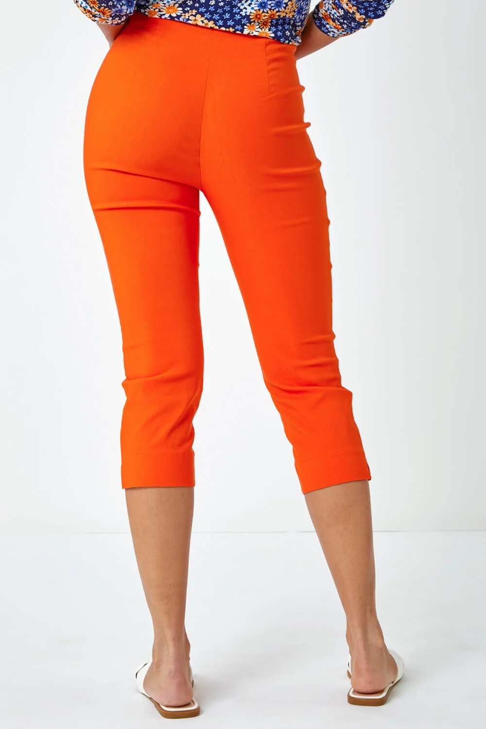 Roman Burnt Orange Cropped Stretch Trouser Capri Summer Leggings 3/4 Pedal Pushers - 20 Image 3