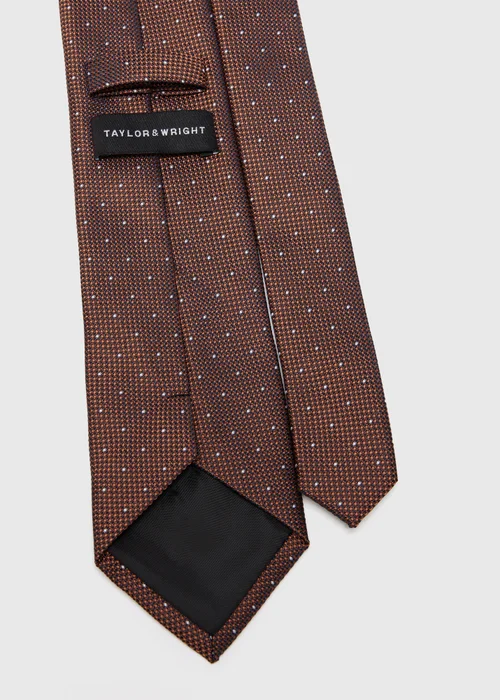 Taylor & Wright Rust Polka Dot Tie - One Size Image 2