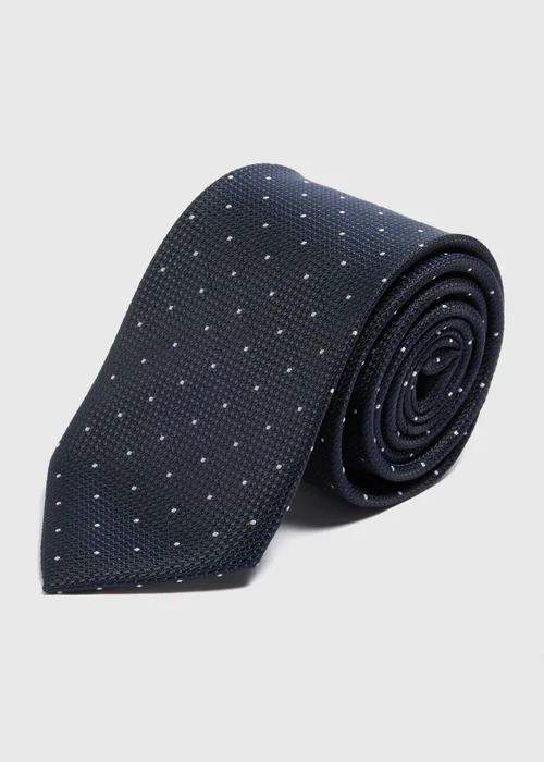 Taylor & Wright Navy Polka Dot Tie - One Size Image 1