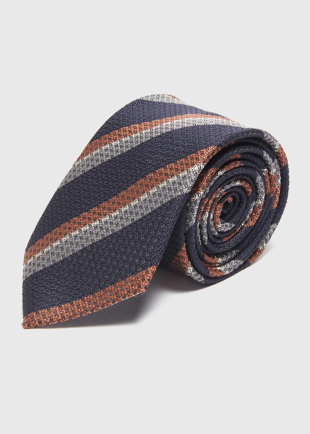 Taylor & Wright Navy Rust Stripe Tie - One Size Image 1