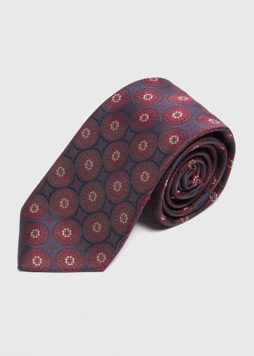 Taylor & Wright Burgundy Geometric Tie - One Size Image 3