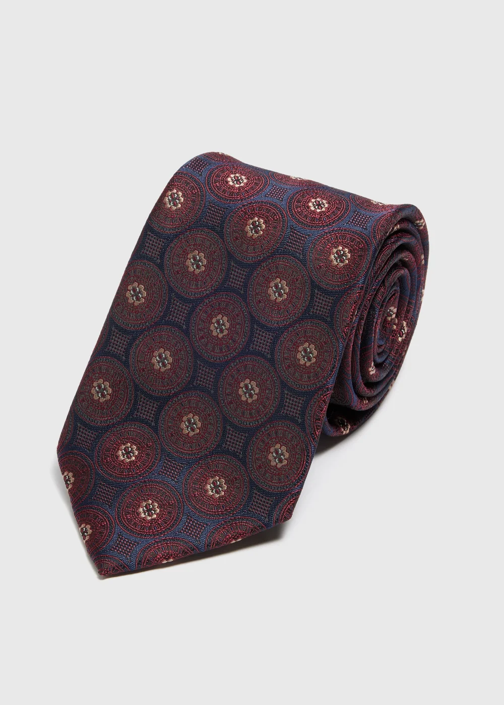 Taylor & Wright Burgundy Geometric Tie - One Size Image 1