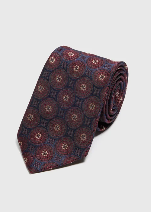 Taylor & Wright Burgundy Geometric Tie - One Size Image 1