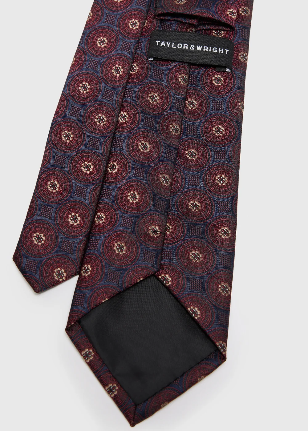Taylor & Wright Burgundy Geometric Tie - One Size Image 2