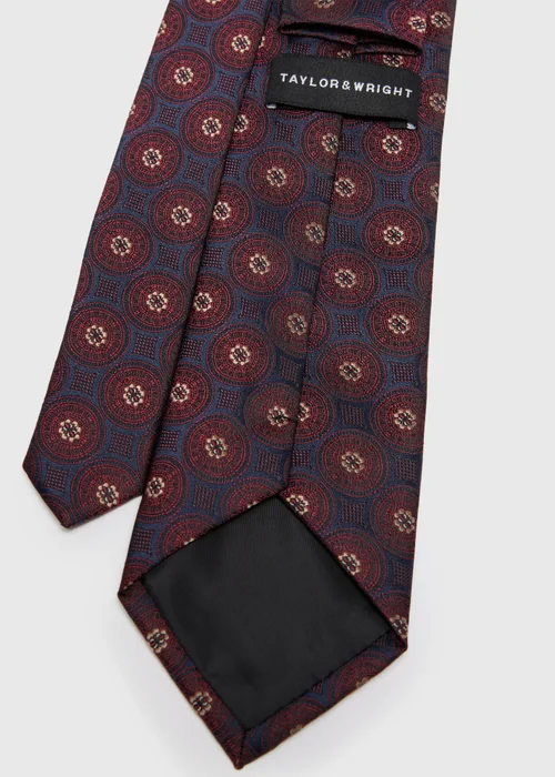 Taylor & Wright Burgundy Geometric Tie - One Size Image 2