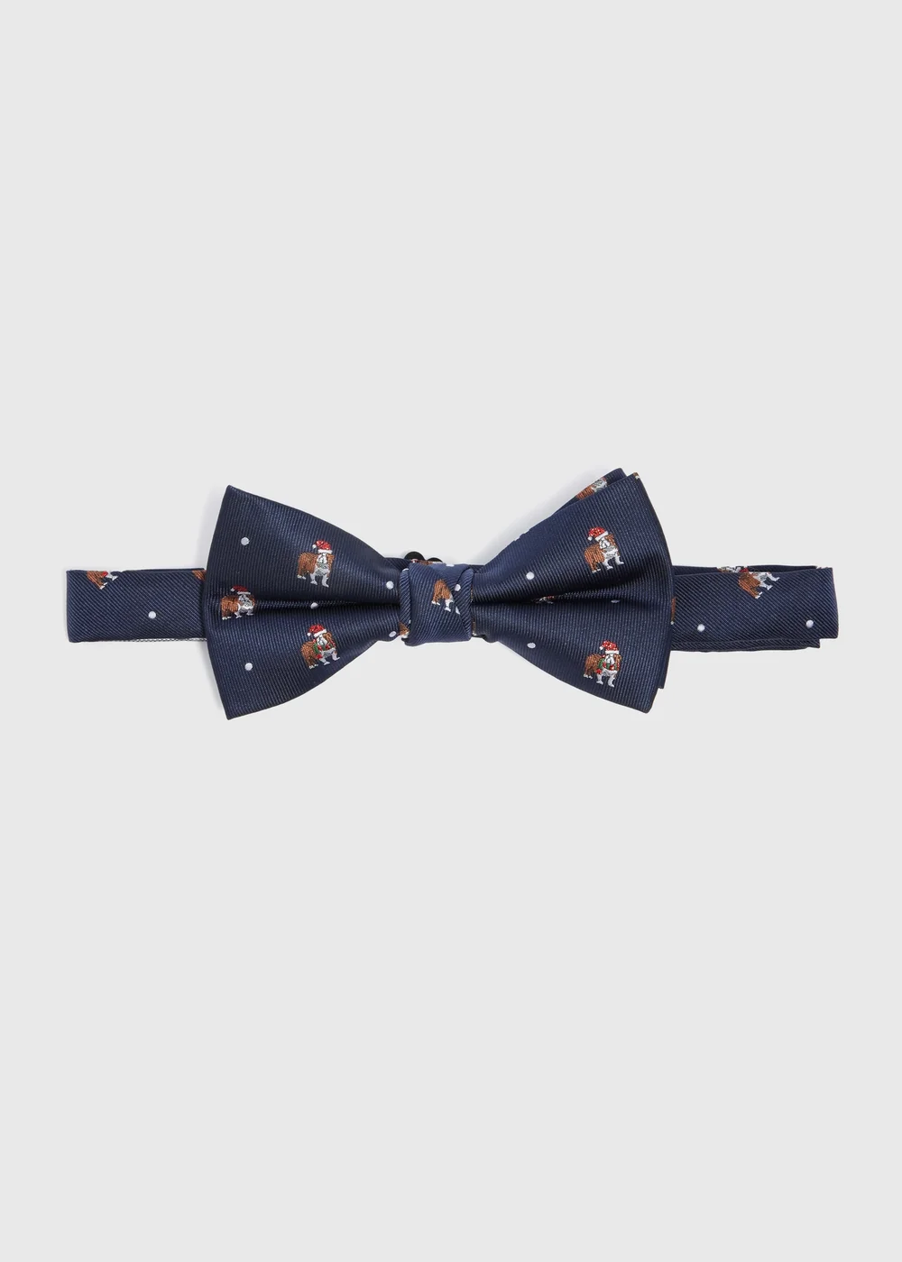 Taylor & Wright Navy Novelty Pug Santa Bow Tie - One Size Image 1