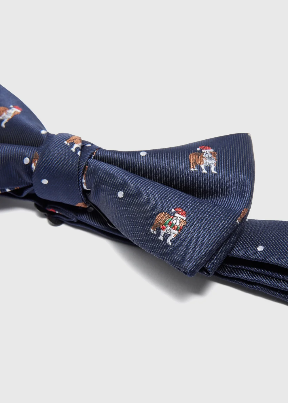Taylor & Wright Navy Novelty Pug Santa Bow Tie - One Size Image 2