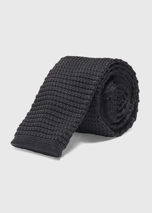 Taylor & Wright Black Knitted Tie - One Size Image 1
