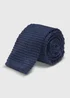 Taylor & Wright Navy Knitted Tie - One Size Image 1