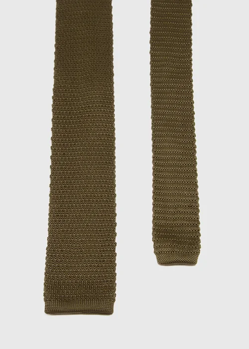 Taylor & Wright Olive Knitted Tie - One Size Image 2