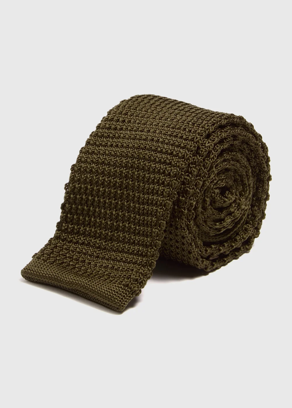 Taylor & Wright Olive Knitted Tie - One Size Image 1