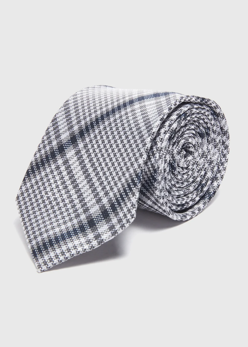 Taylor & Wright Grey Check Tie - One Size Image 1