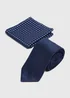 Taylor & Wright Navy Polka Dot Tie & Pocket Square - One Size Image 1