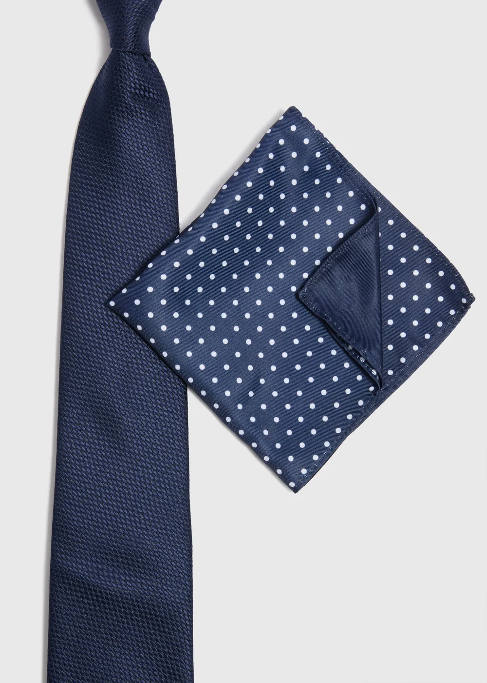 Taylor & Wright Navy Polka Dot Tie & Pocket Square - One Size Image 2