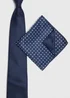 Taylor & Wright Navy Polka Dot Tie & Pocket Square - One Size Image 2