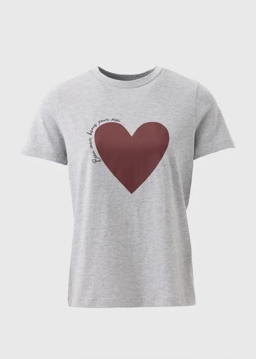 Grey Heart Graphic T-Shirt - 8 Image 4