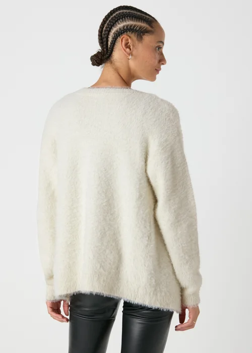 Cream Fluffy Cardigan - XS Image 2