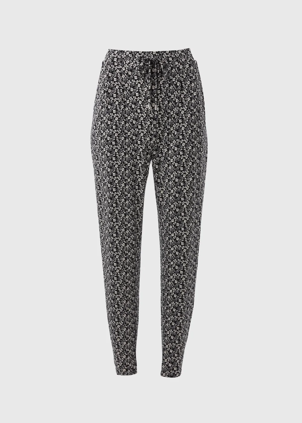 Black Printed Harem Trousers - 8 Image 5