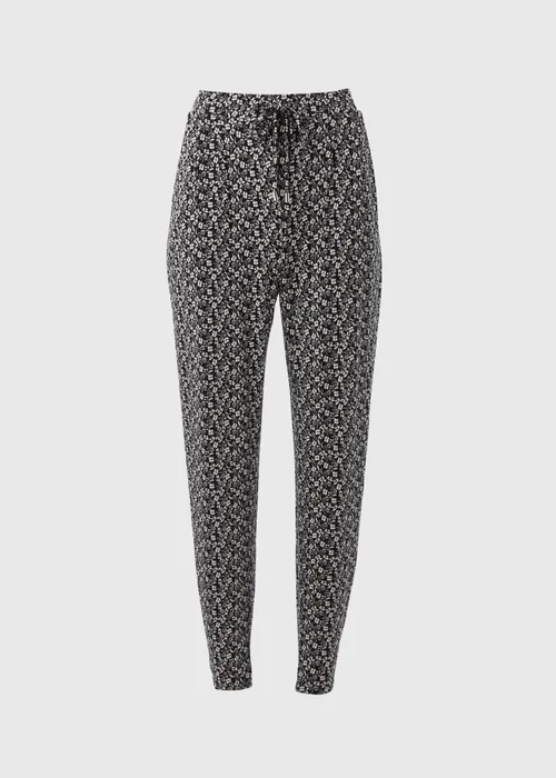 Black Printed Harem Trousers - 8 Image 5