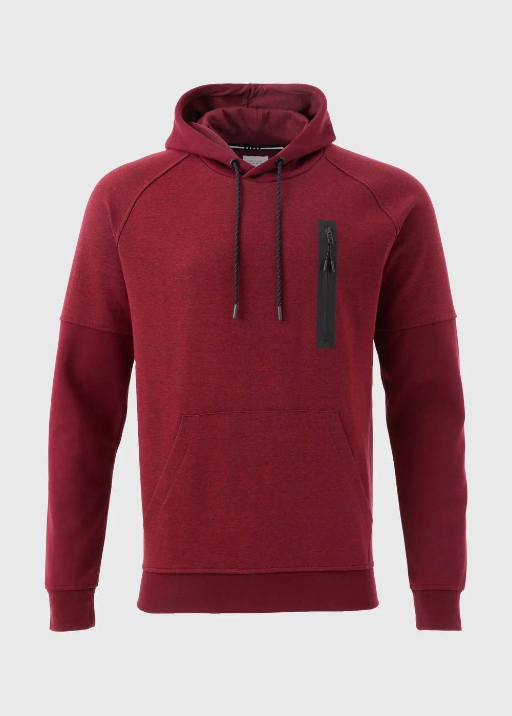Souluxe Marl Panel Burgundy Hoodie - XS Image 5