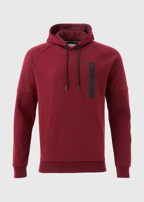 Souluxe Marl Panel Burgundy Hoodie - XS Image 5