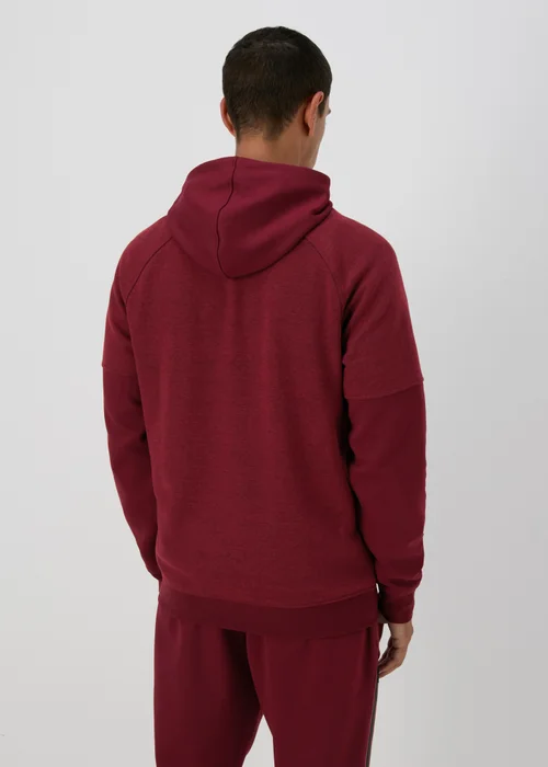 Souluxe Marl Panel Burgundy Hoodie - XS Image 2